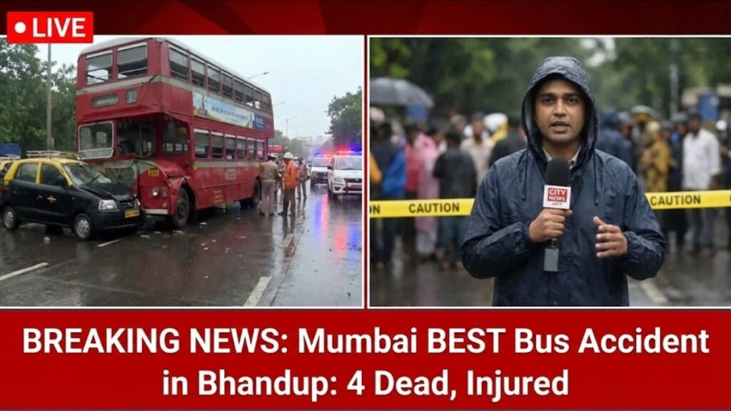 Mumbai BEST Bus Accident in Bhandup 4 Dead, Injured