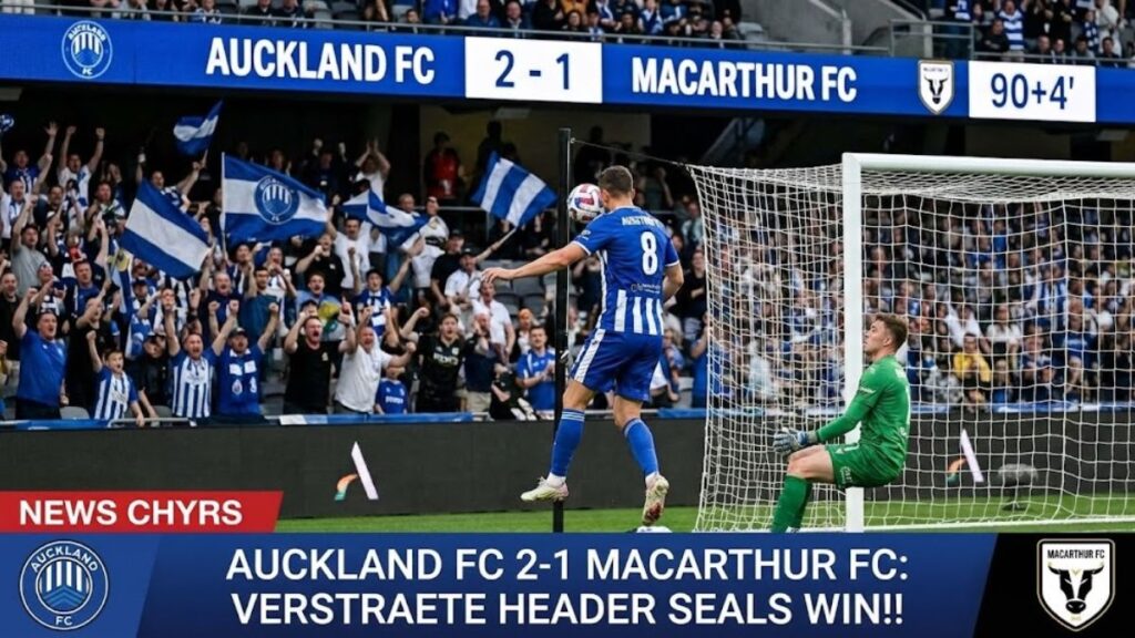 Auckland FC 2-1 Macarthur FC Verstraete Header Seals Win!!