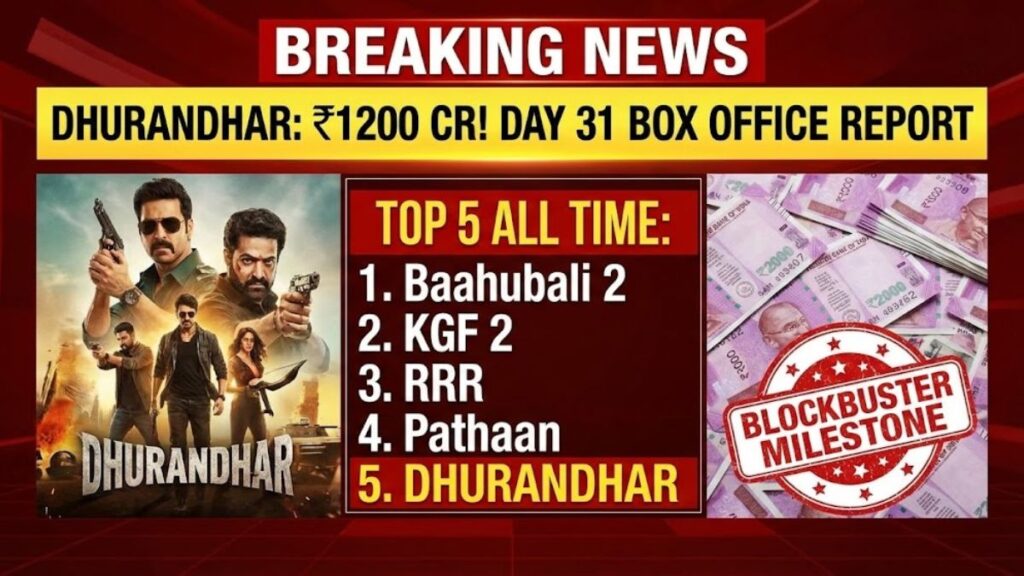 Dhurandhar Day 31 Box Office ₹1200 Cr, Top 5 All Time
