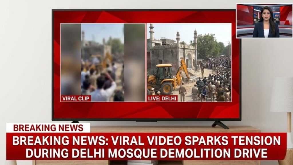 Viral Video Sparks Tension During Delhi Mosque Demolition Drive